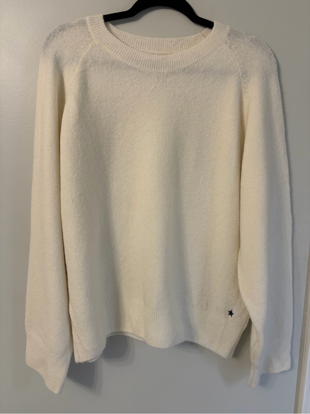 Studio Seven Soft Knit Wool Blend Crewneck Sweater - Cream size M